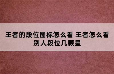 王者的段位图标怎么看 王者怎么看别人段位几颗星